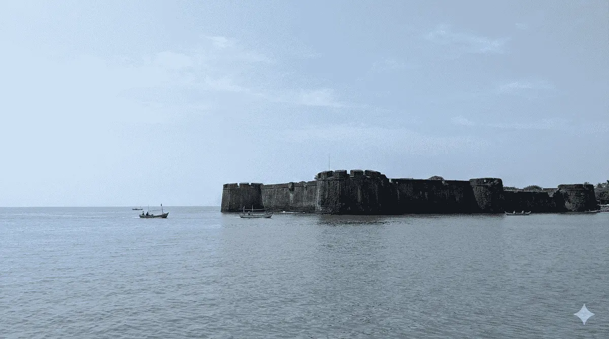 Historic fort architecture near Alibaug coast