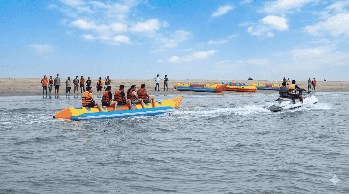 Water sports activities at Nagaon Beach Alibaug